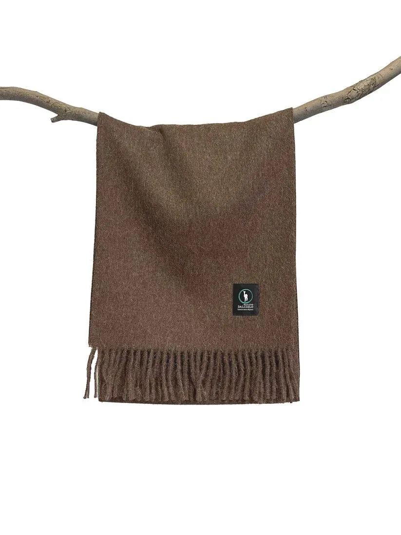 DALCIELO ALPACA Plain Eco Scarf DARK BROWN