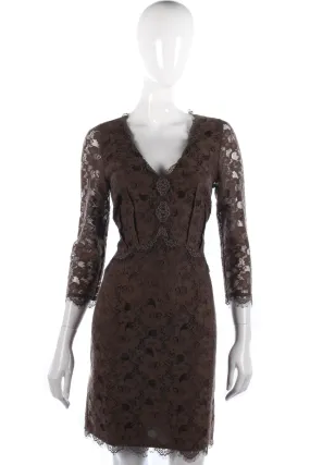 Day Birger Et Mikkelsen brown lace cocktail dress size S/M