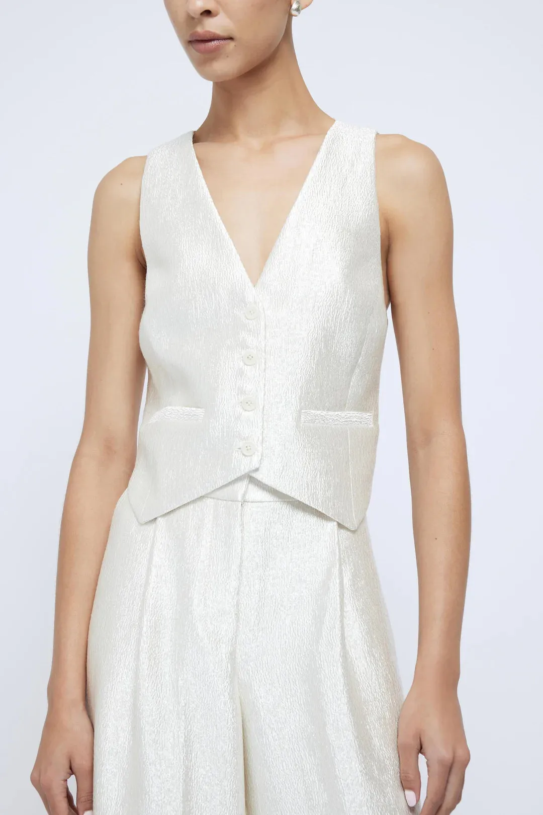 Deb Textured Vest - Cream