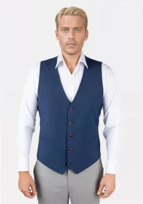 Deep Blue Crosshatch Vest