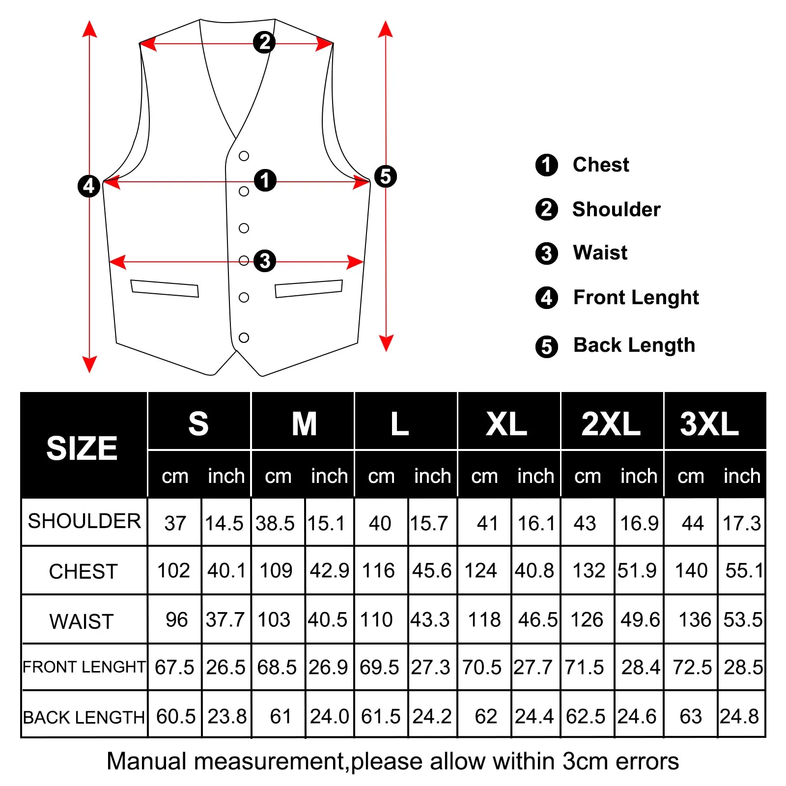 DeepPink Solid Silk Men's Vest Hanky Cufflinks Bow Tie Set