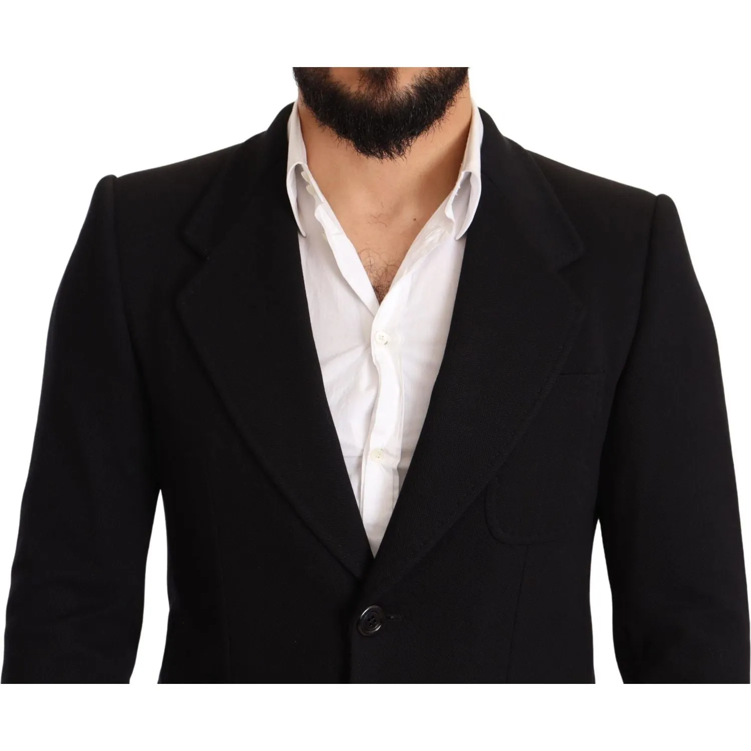 Dolce & Gabbana Elegant Slim Fit Black Cotton Blazer