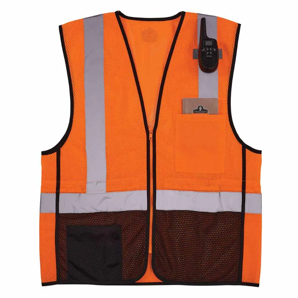 Ergodyne 23029 8210ZBK 4XL/5XL Orange Hi Vis Safety Vest