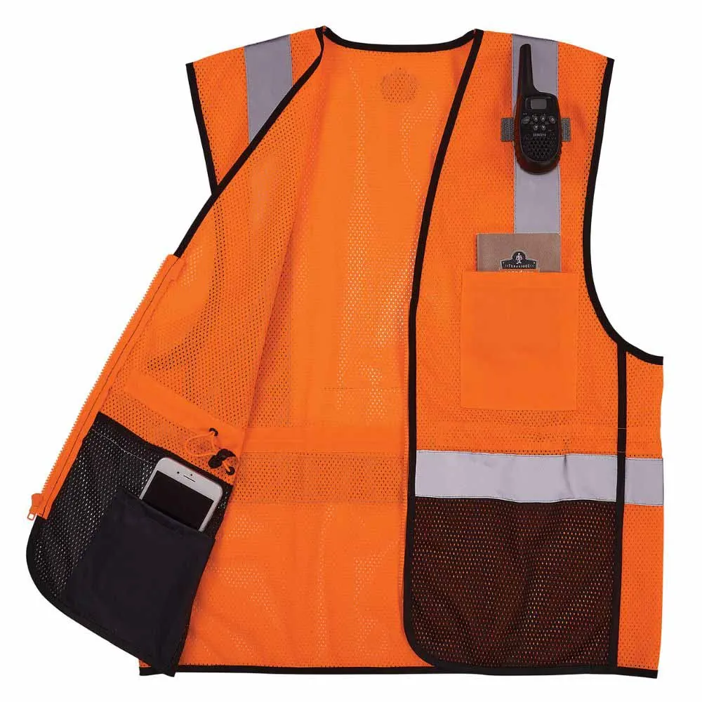 Ergodyne 23029 8210ZBK 4XL/5XL Orange Hi Vis Safety Vest