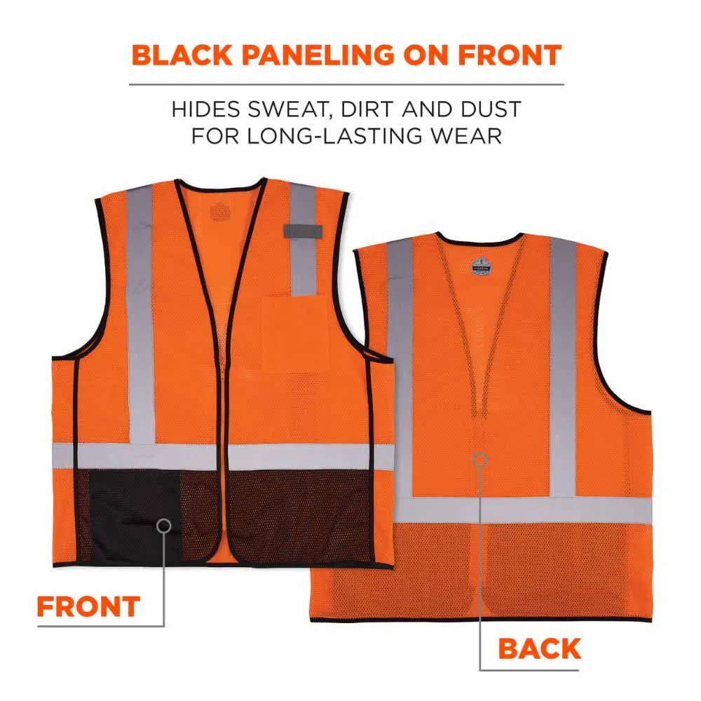 Ergodyne 23029 8210ZBK 4XL/5XL Orange Hi Vis Safety Vest