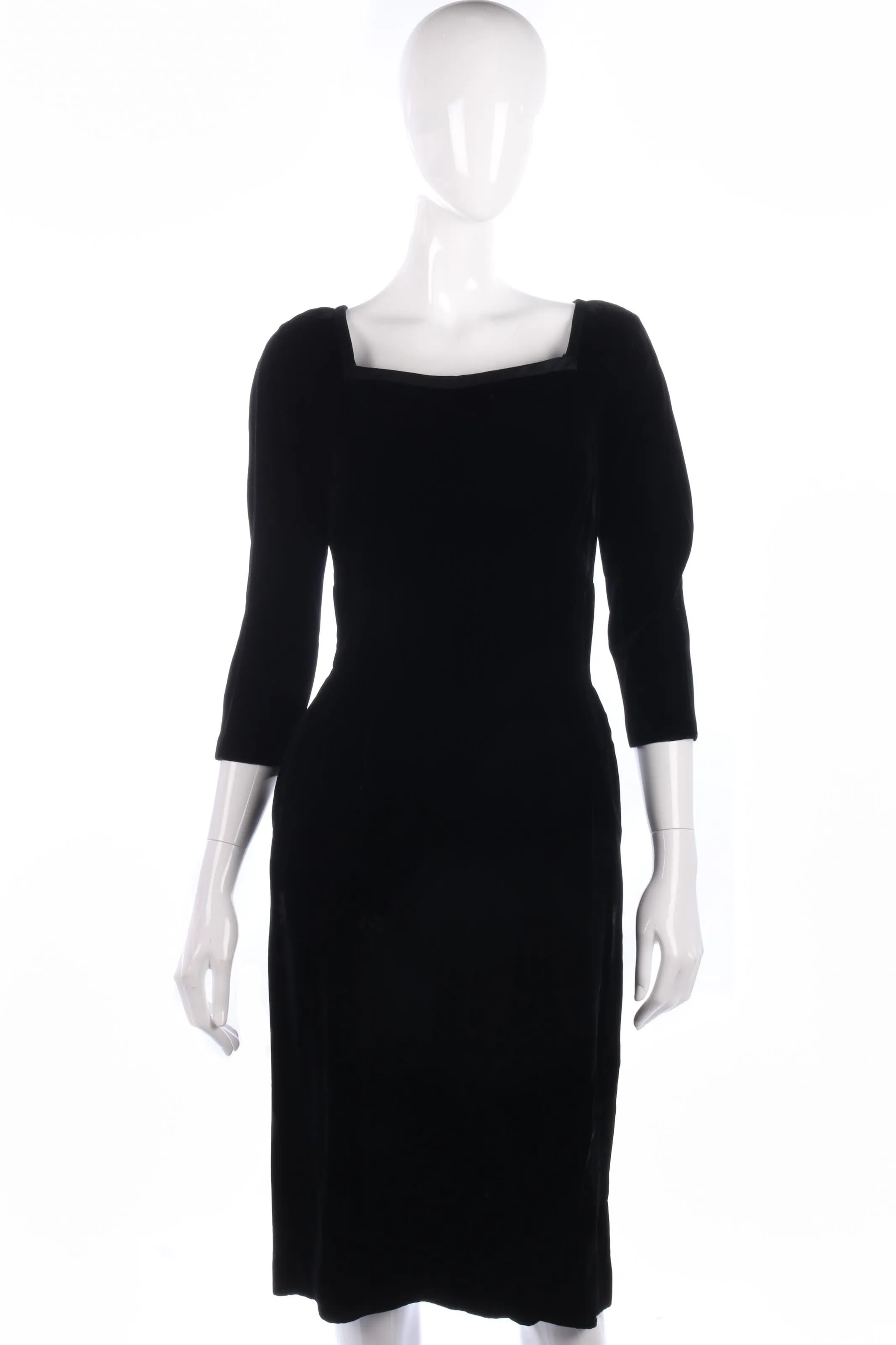 Fabulous black vintage velvet dress size 10