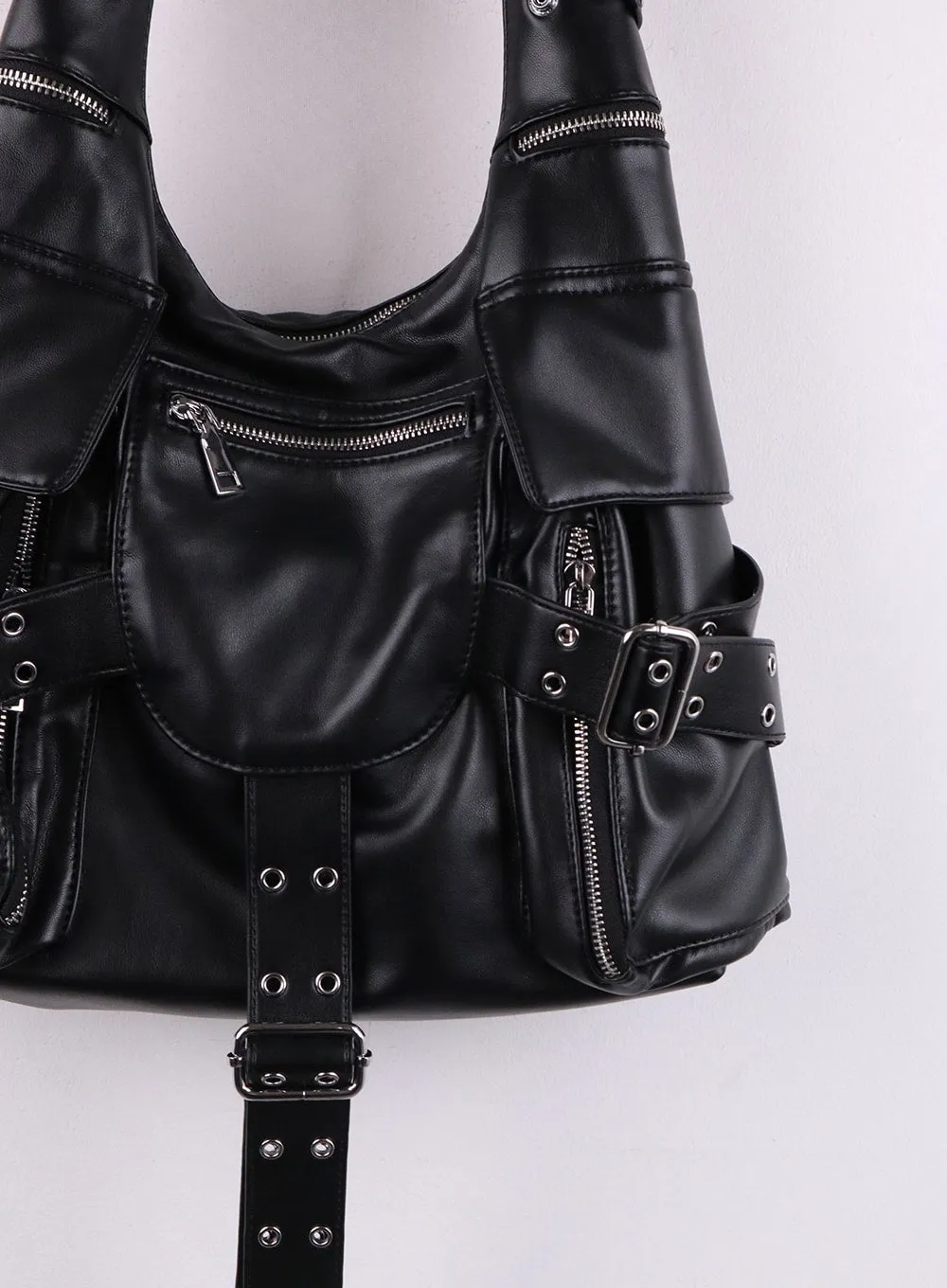 Faux Leather Buckle Crossbody Bag CF407