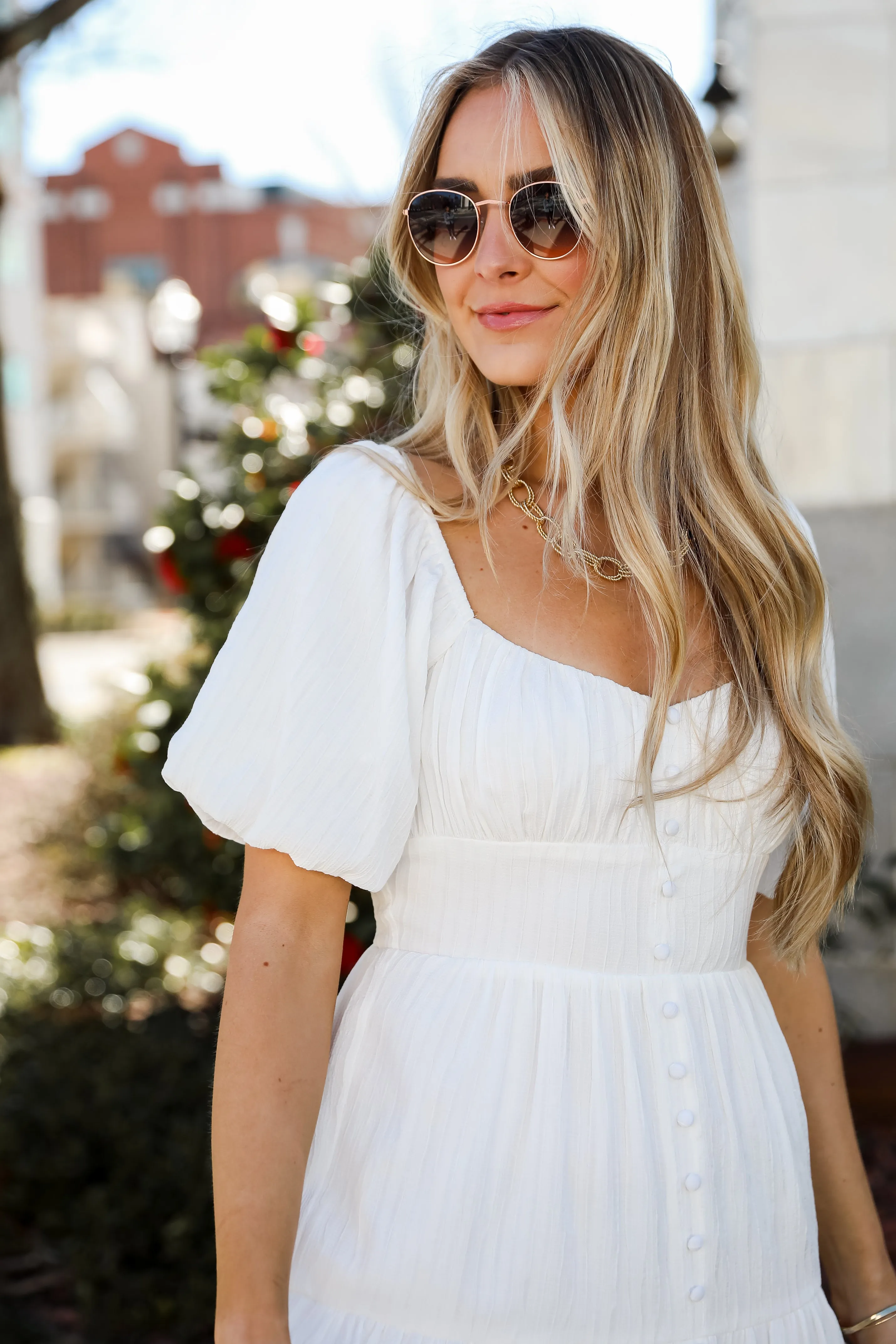 FINAL SALE - Completely Precious White Tiered Midi Dress