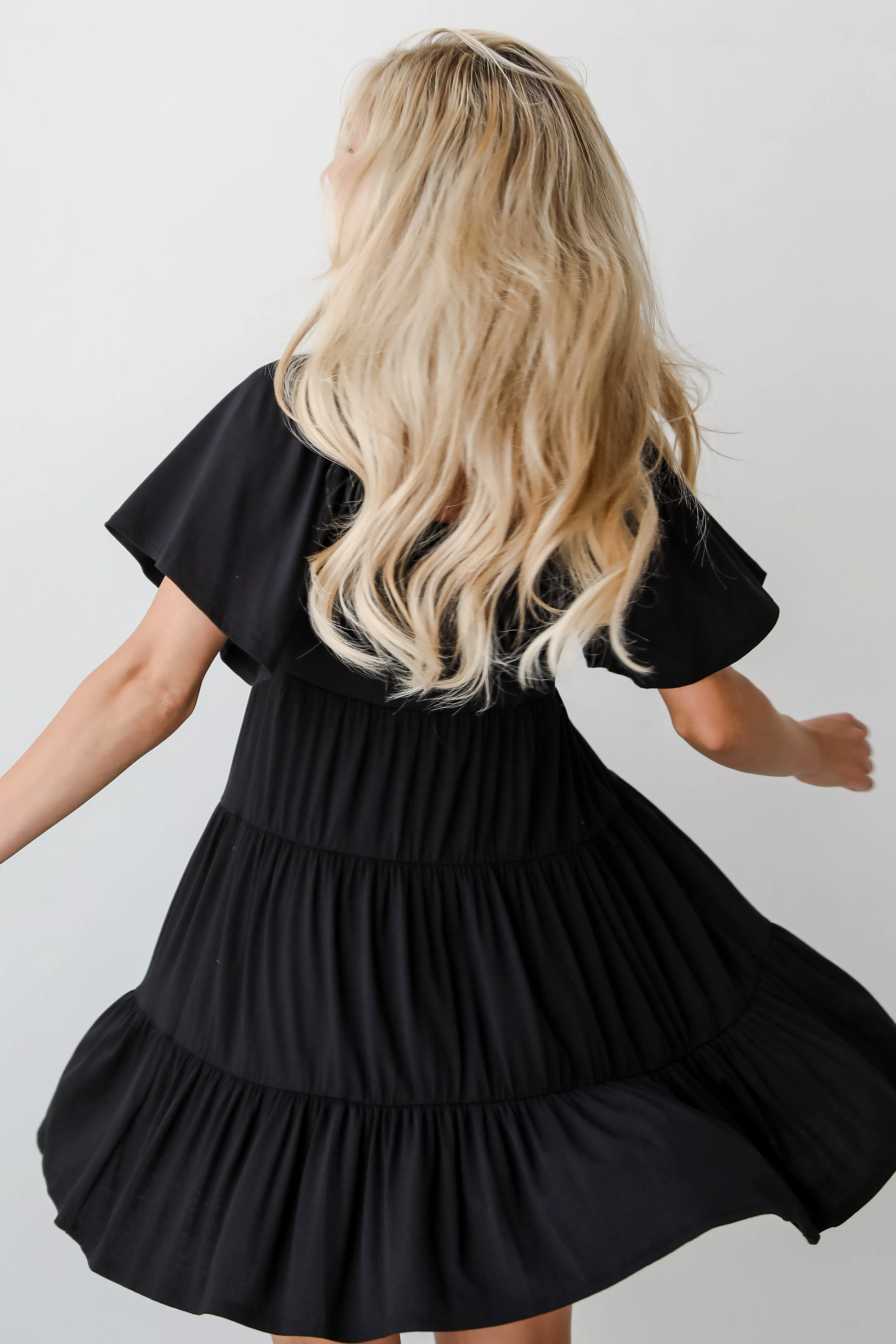 FINAL SALE - Delightful Design Black Tiered Mini Dress