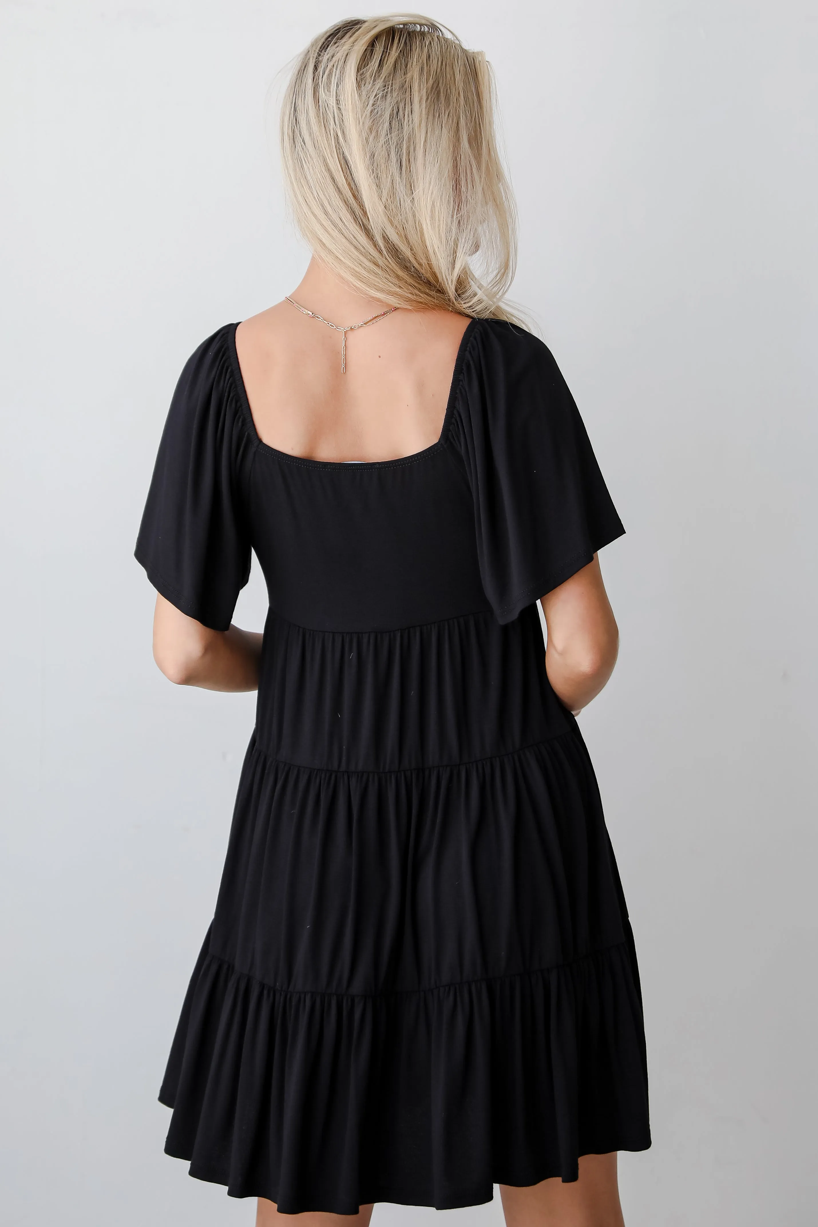 FINAL SALE - Delightful Design Black Tiered Mini Dress