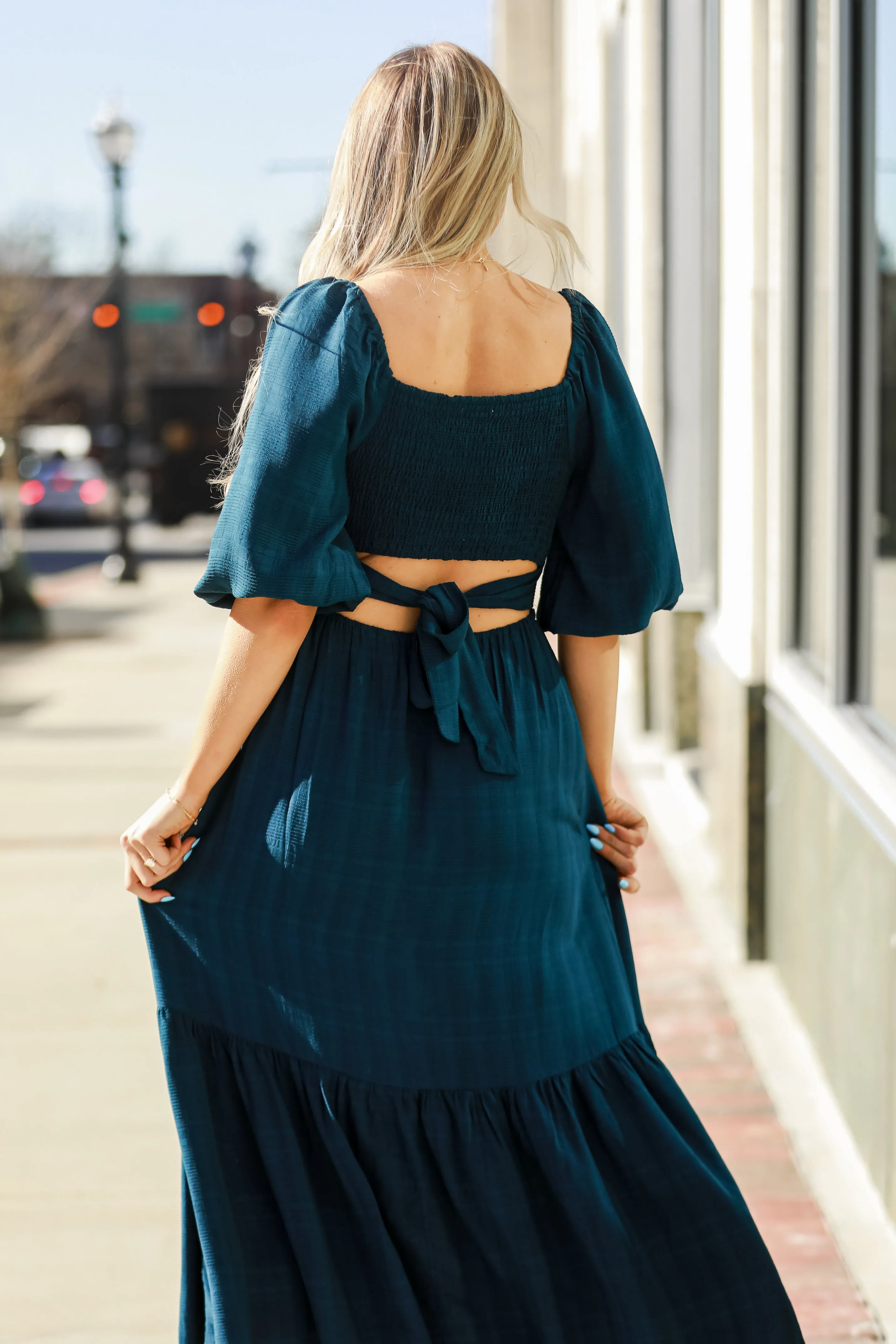 FINAL SALE - Make It A Date Teal Maxi Dress