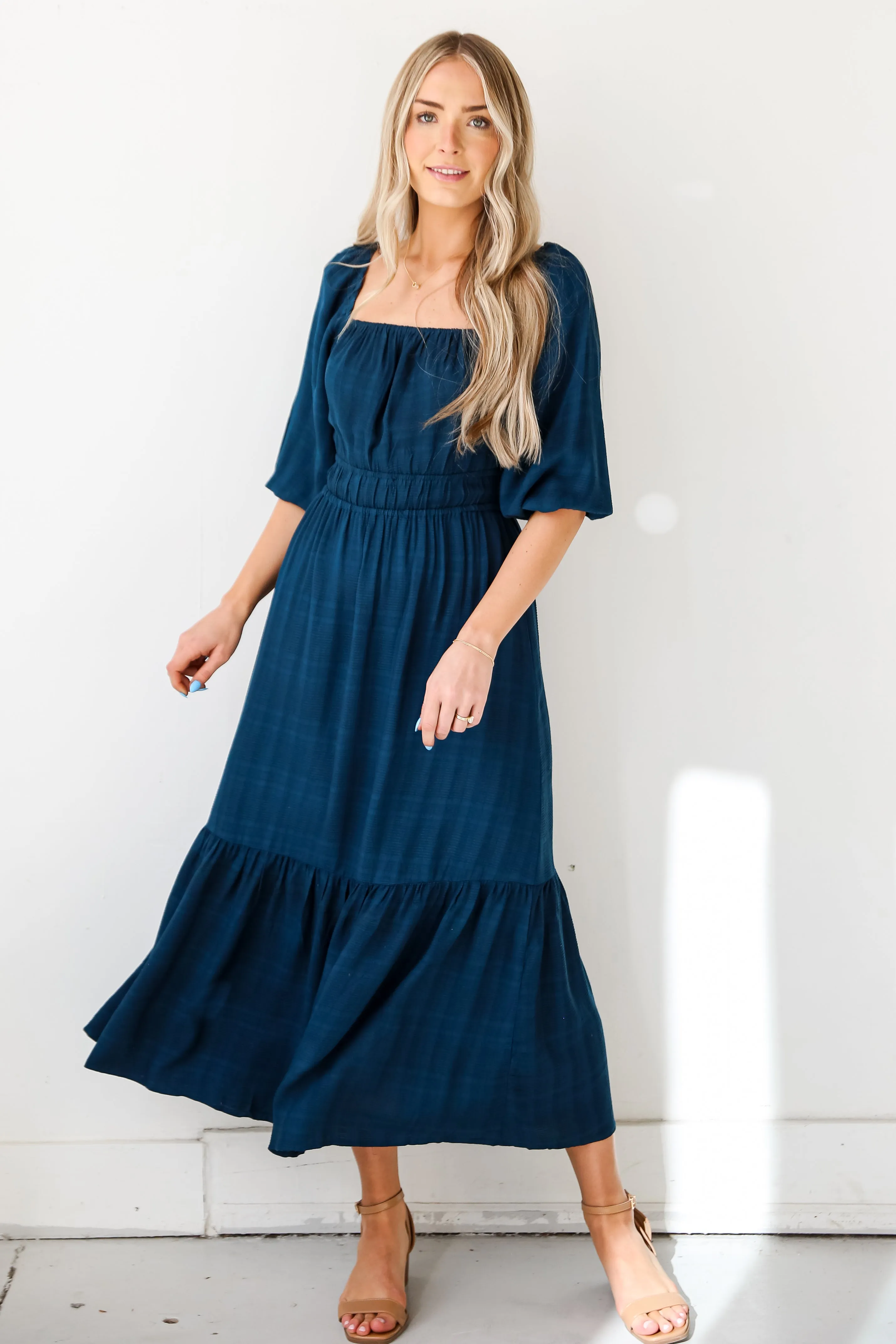 FINAL SALE - Make It A Date Teal Maxi Dress