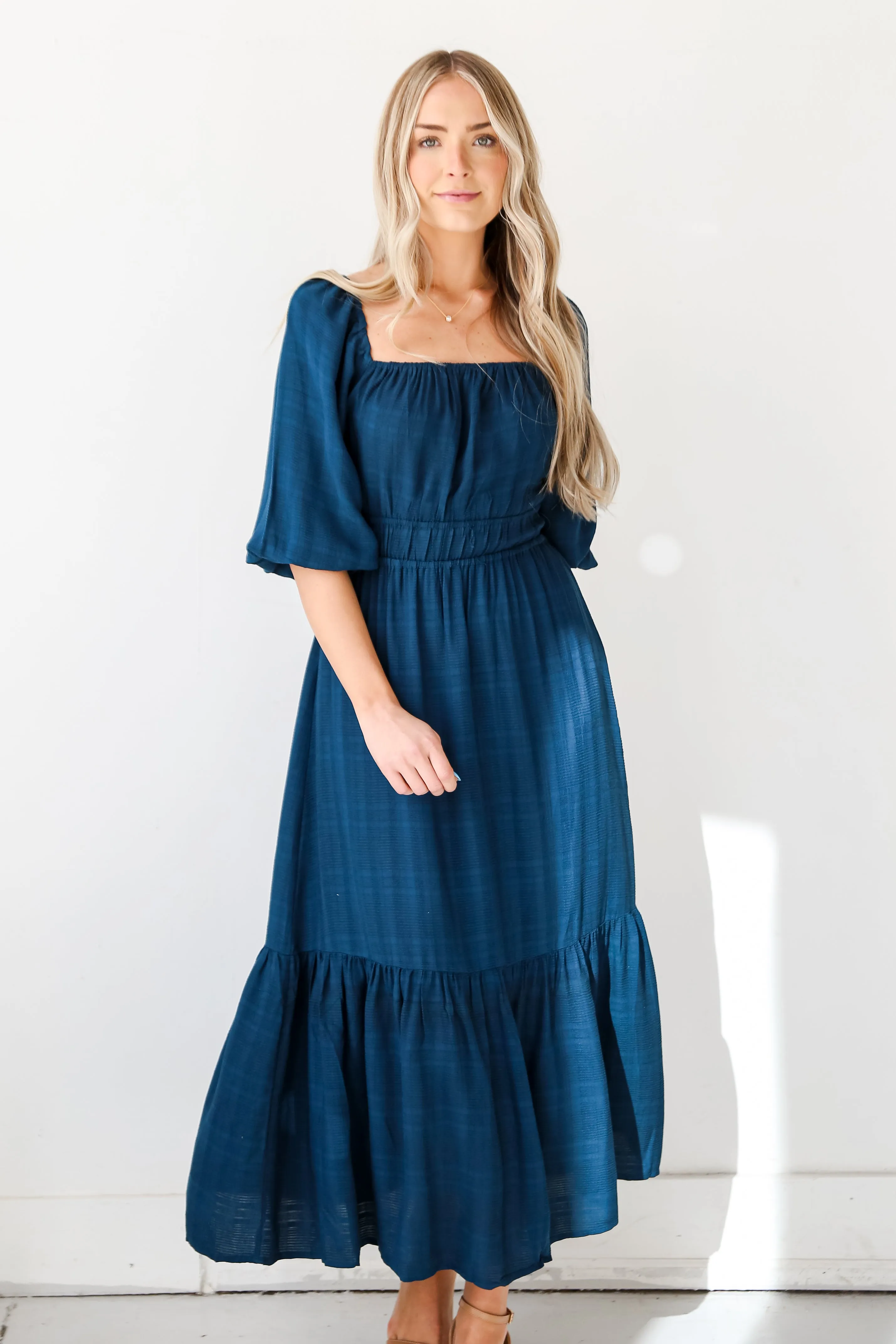 FINAL SALE - Make It A Date Teal Maxi Dress