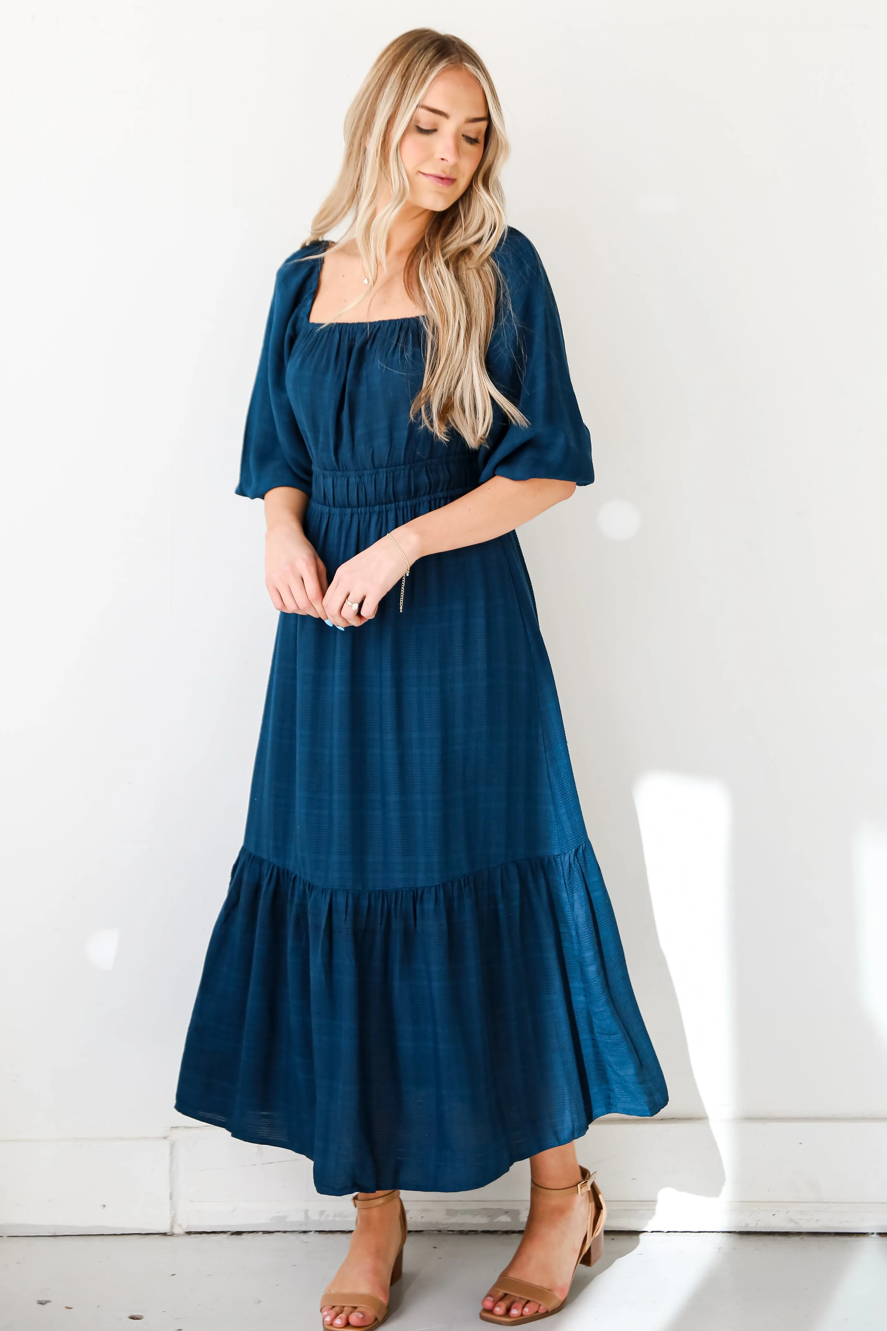 FINAL SALE - Make It A Date Teal Maxi Dress