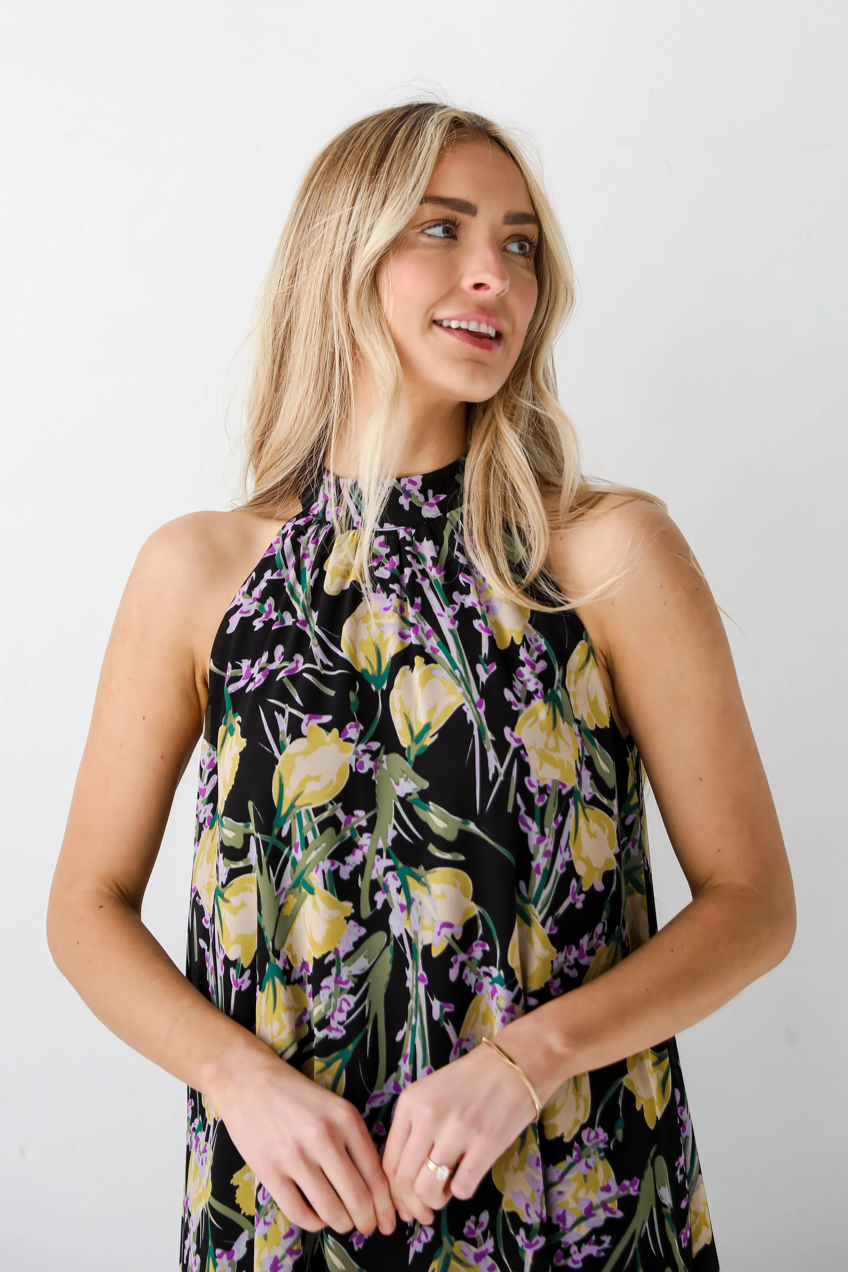 FINAL SALE - Sunny Day Sweetie Black Floral Maxi Dress