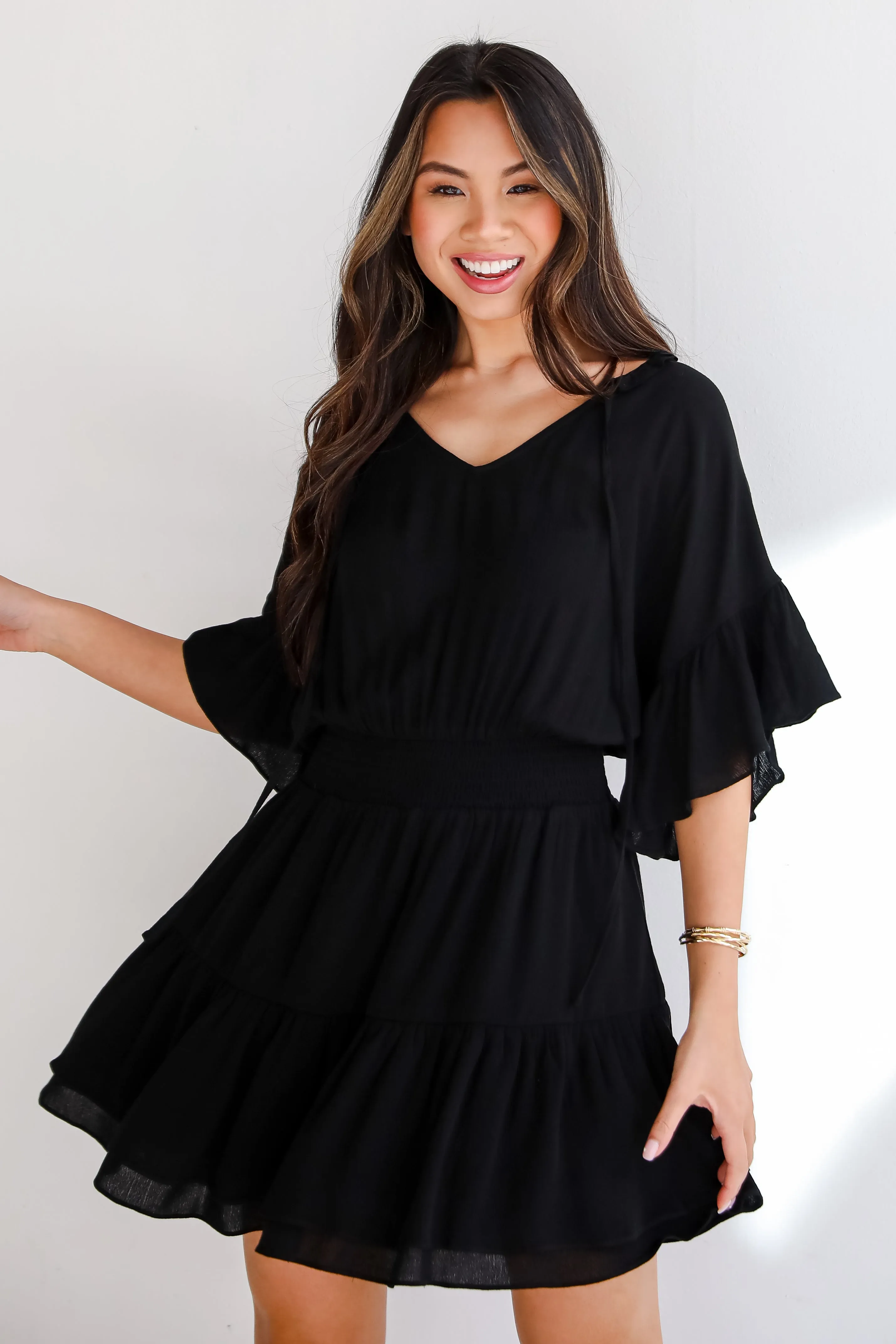 FINAL SALE - Toast To You Black Mini Dress