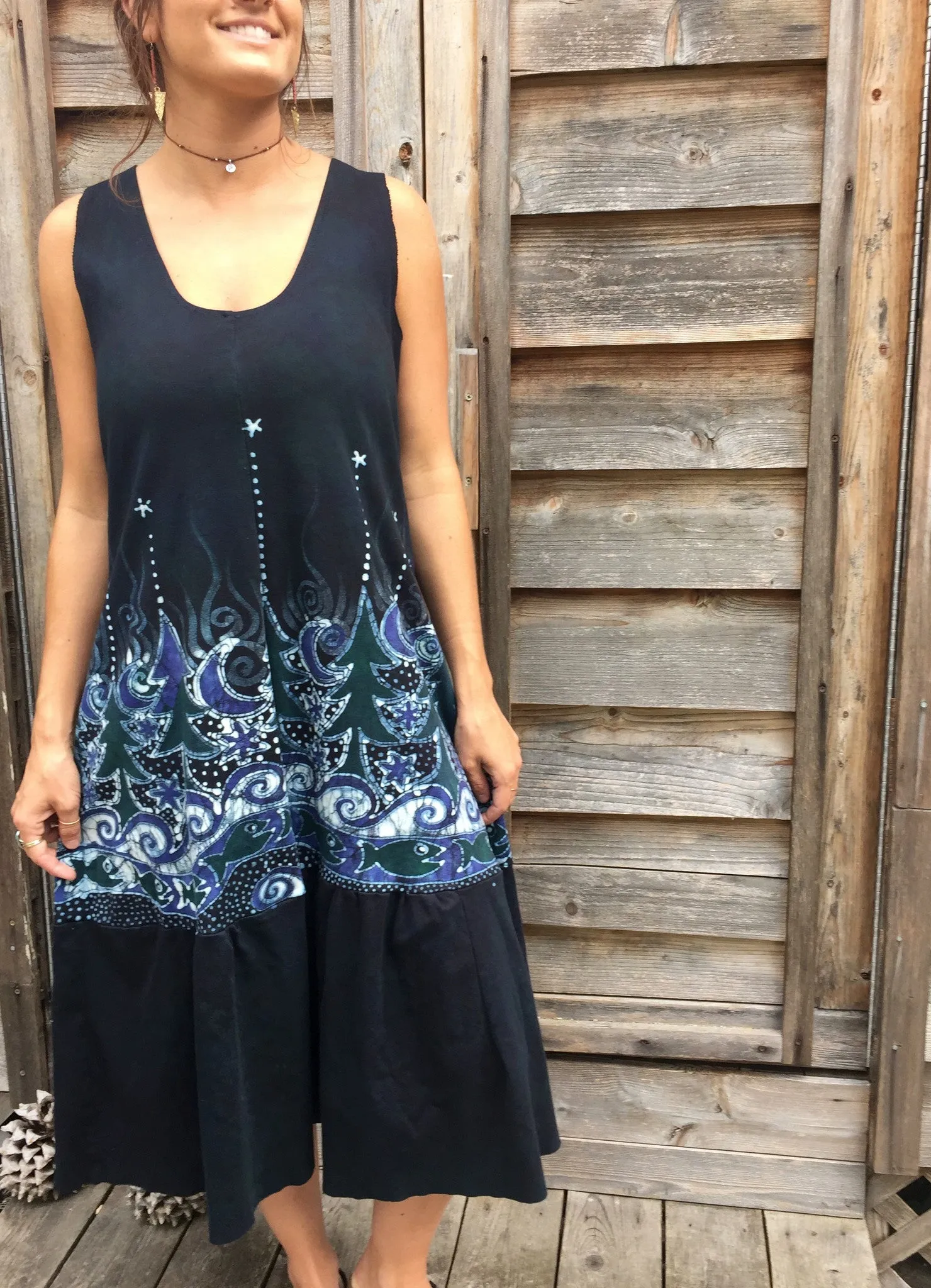 Forest River Batik Dress in Organic Cotton