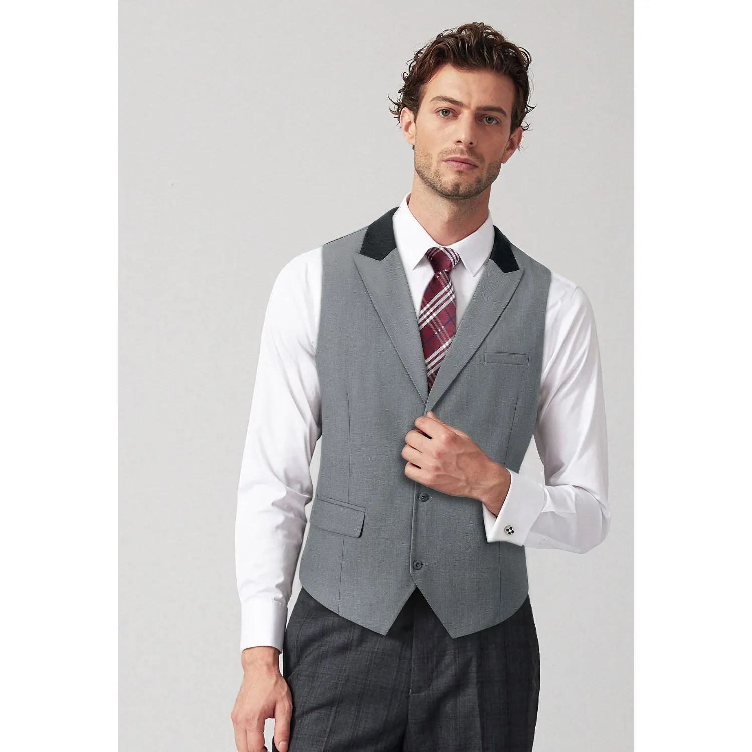 Formal Suit Vest - A-LIGHT GREY