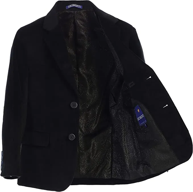 Formal Velvet Blazer Toddler's Kids Boys -Black