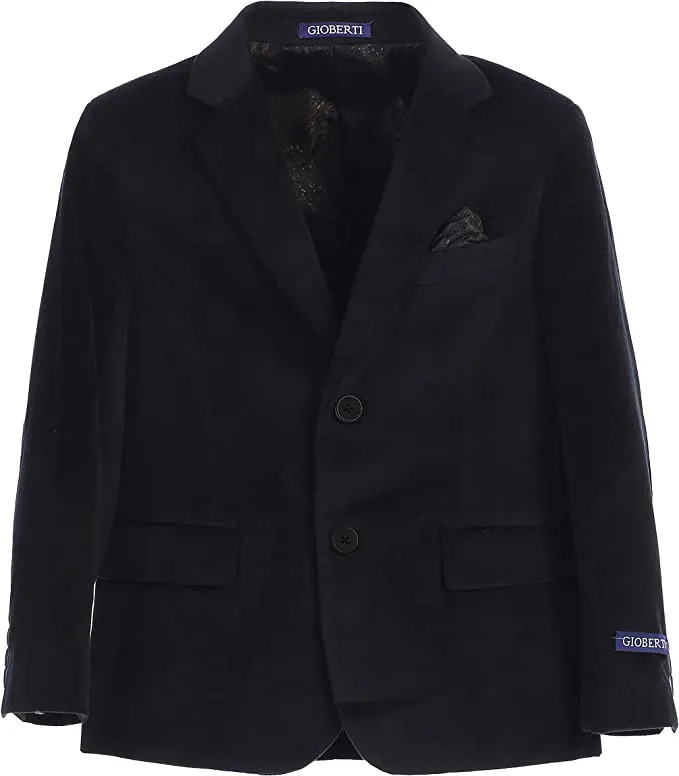 Formal Velvet Blazer Toddler's Kids Boys -Black