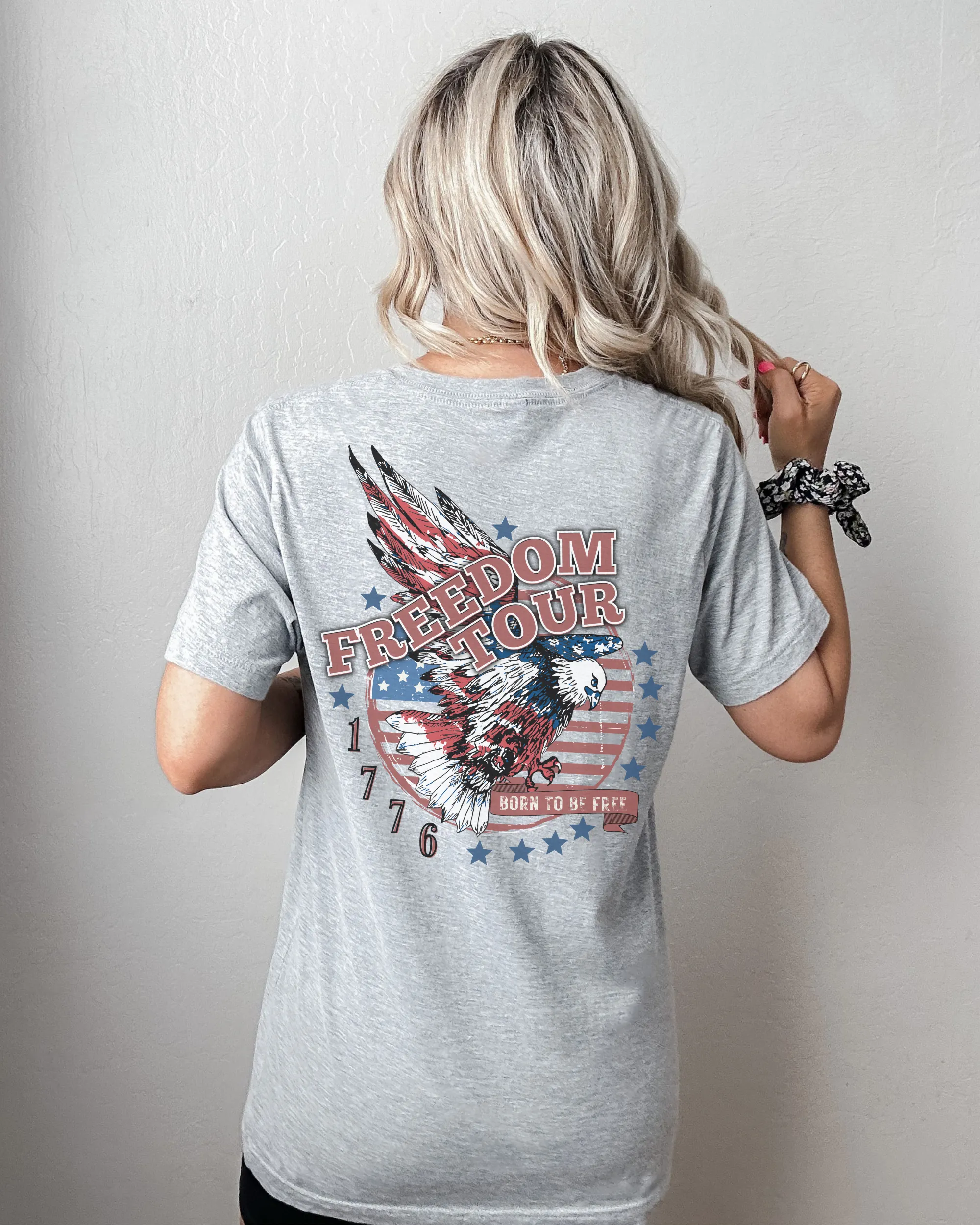 Freedom Tour T-Shirt, Retro 4th of July T-Shirt, Women's July Fourth T-Shirt, 4th July T-Shirt