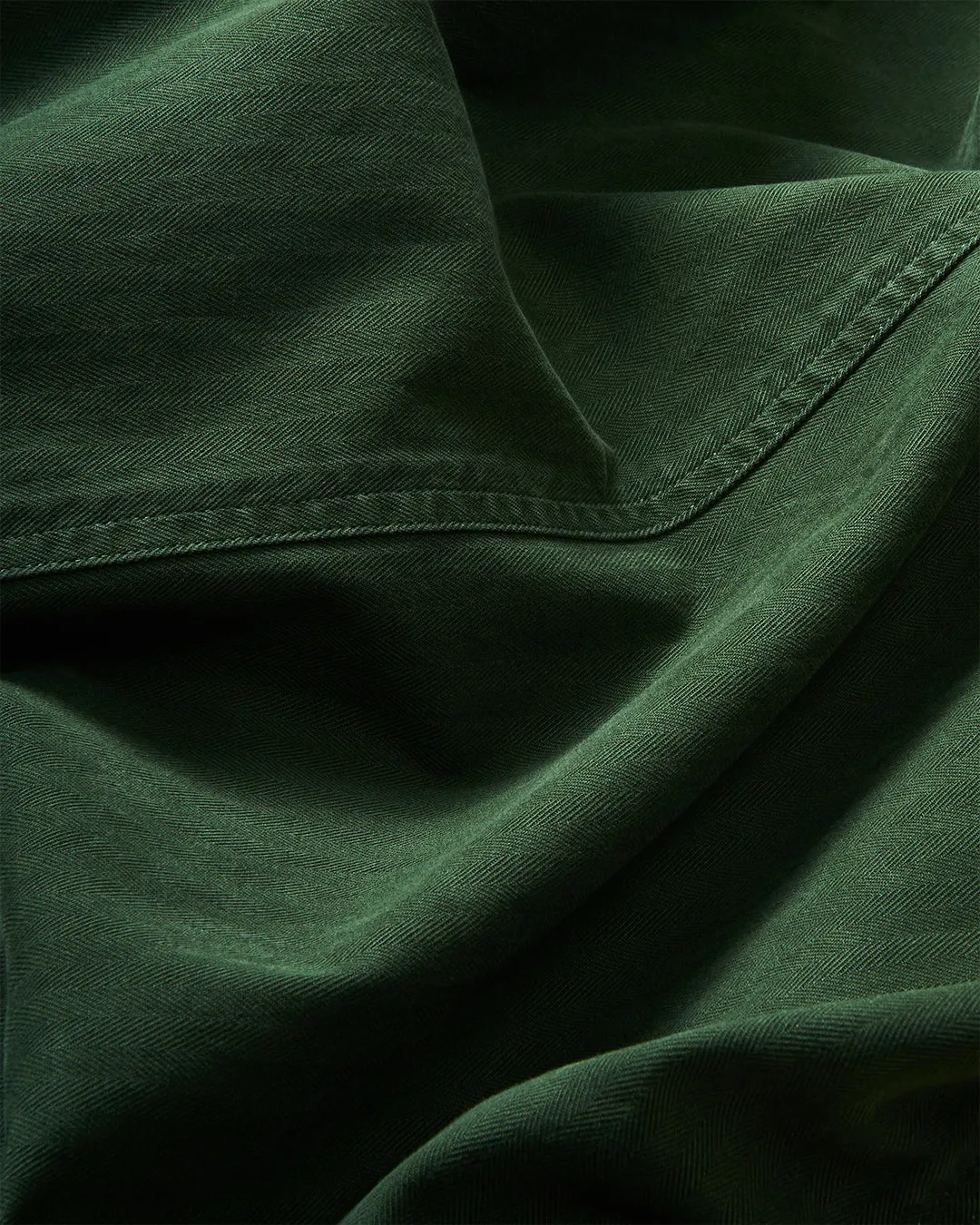 French Workman’s Jacket in Parks Department Green Herringbone