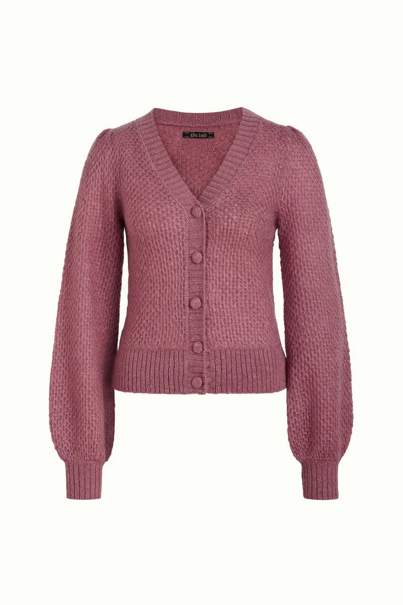 Gebreid vest met ballonmouwen | King Louie cardi V farfalle rosette