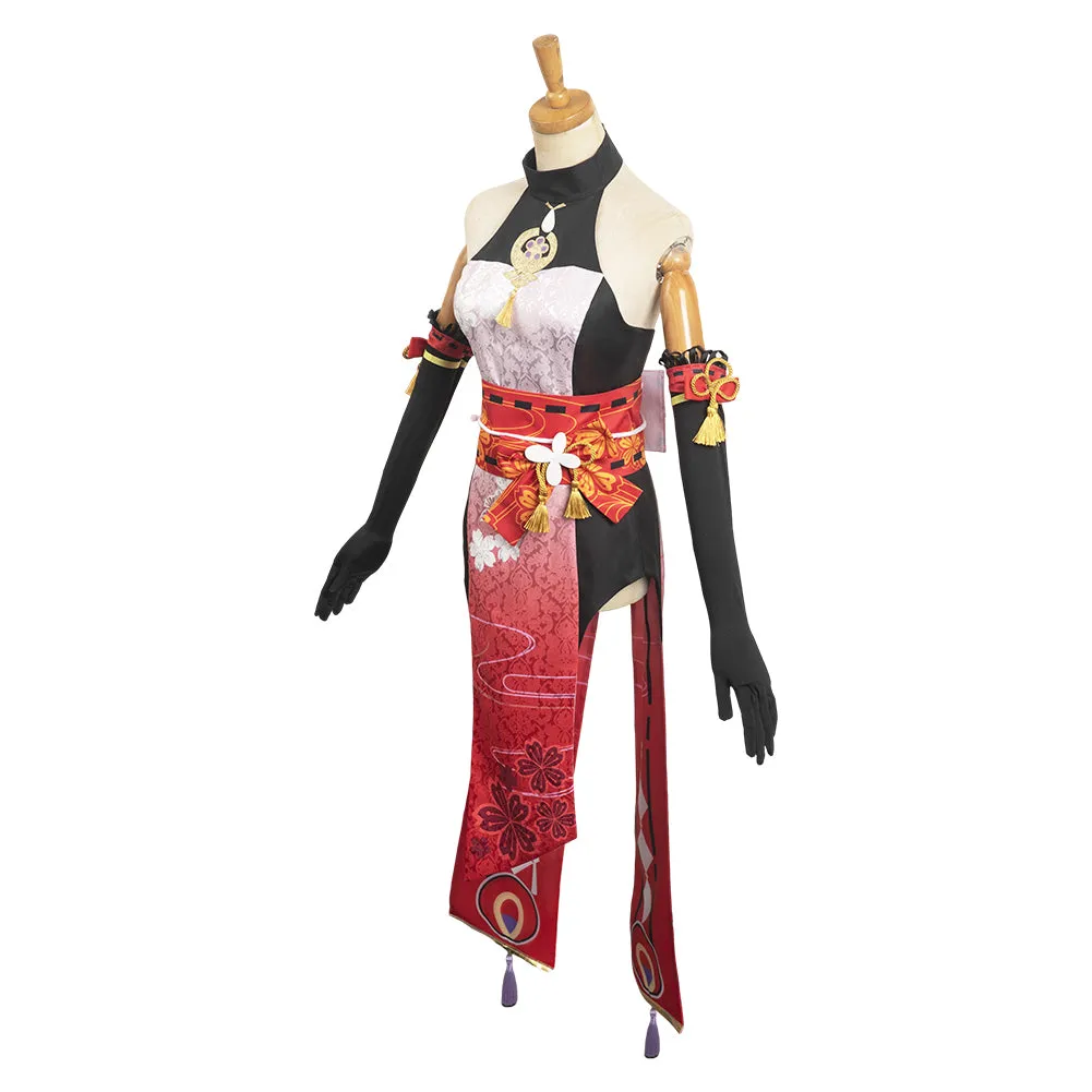 Genshin Impact Yae Miko Women Red Cheongsam Party Carnival Halloween Cosplay Costume