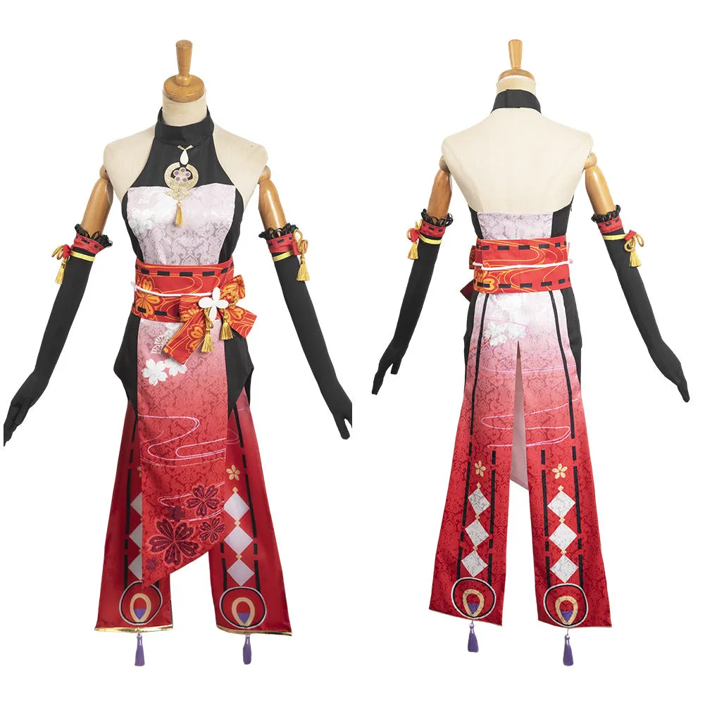 Genshin Impact Yae Miko Women Red Cheongsam Party Carnival Halloween Cosplay Costume