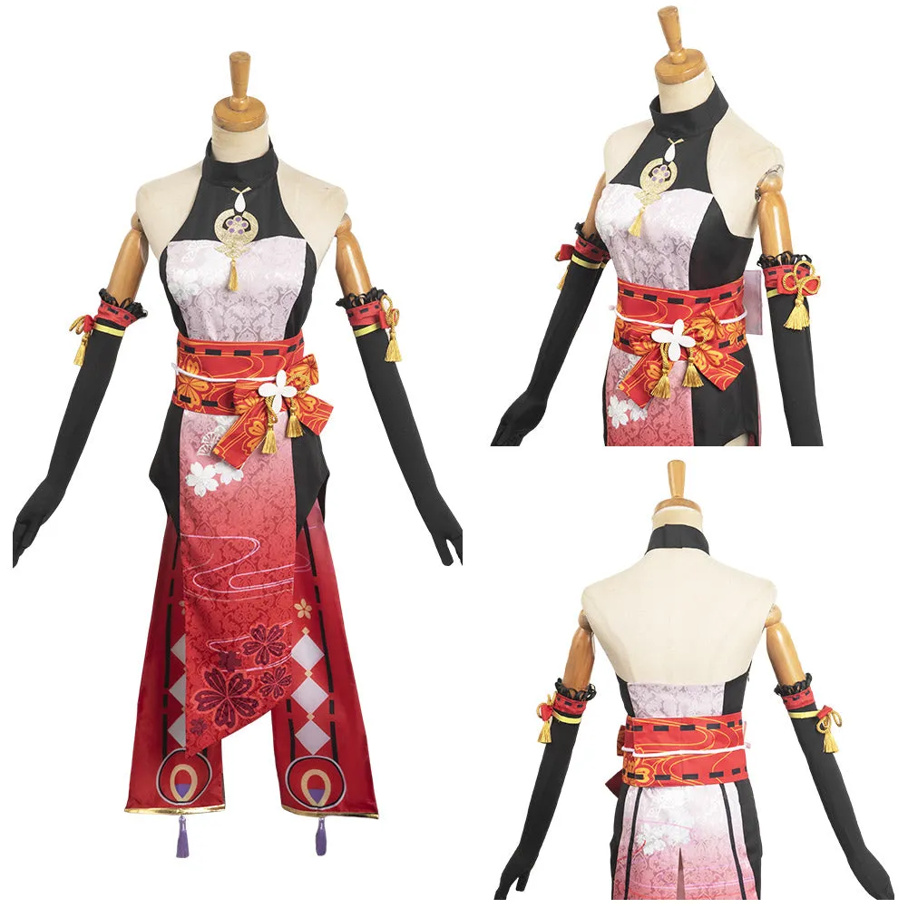 Genshin Impact Yae Miko Women Red Cheongsam Party Carnival Halloween Cosplay Costume