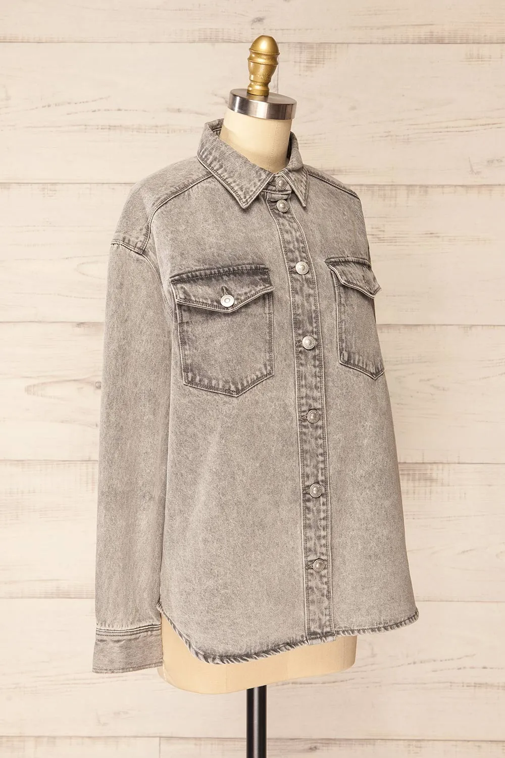 Giacomo | Grey Oversized Denim Shacket