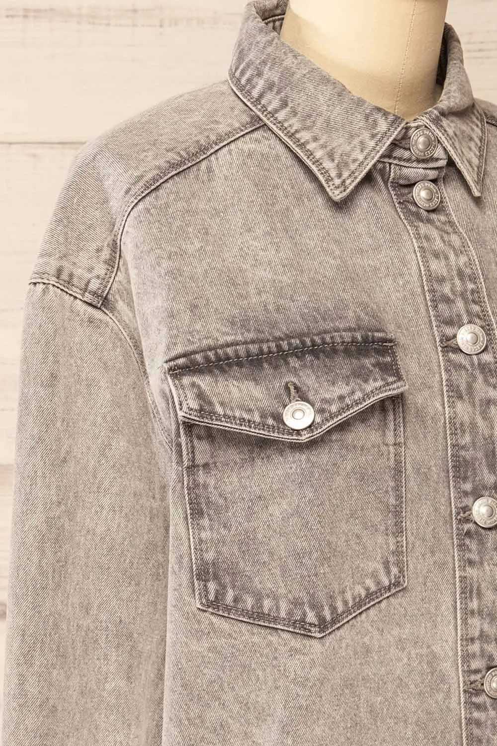 Giacomo | Grey Oversized Denim Shacket