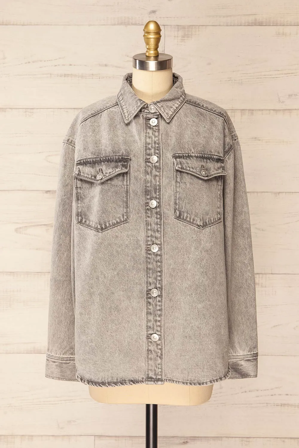 Giacomo | Grey Oversized Denim Shacket