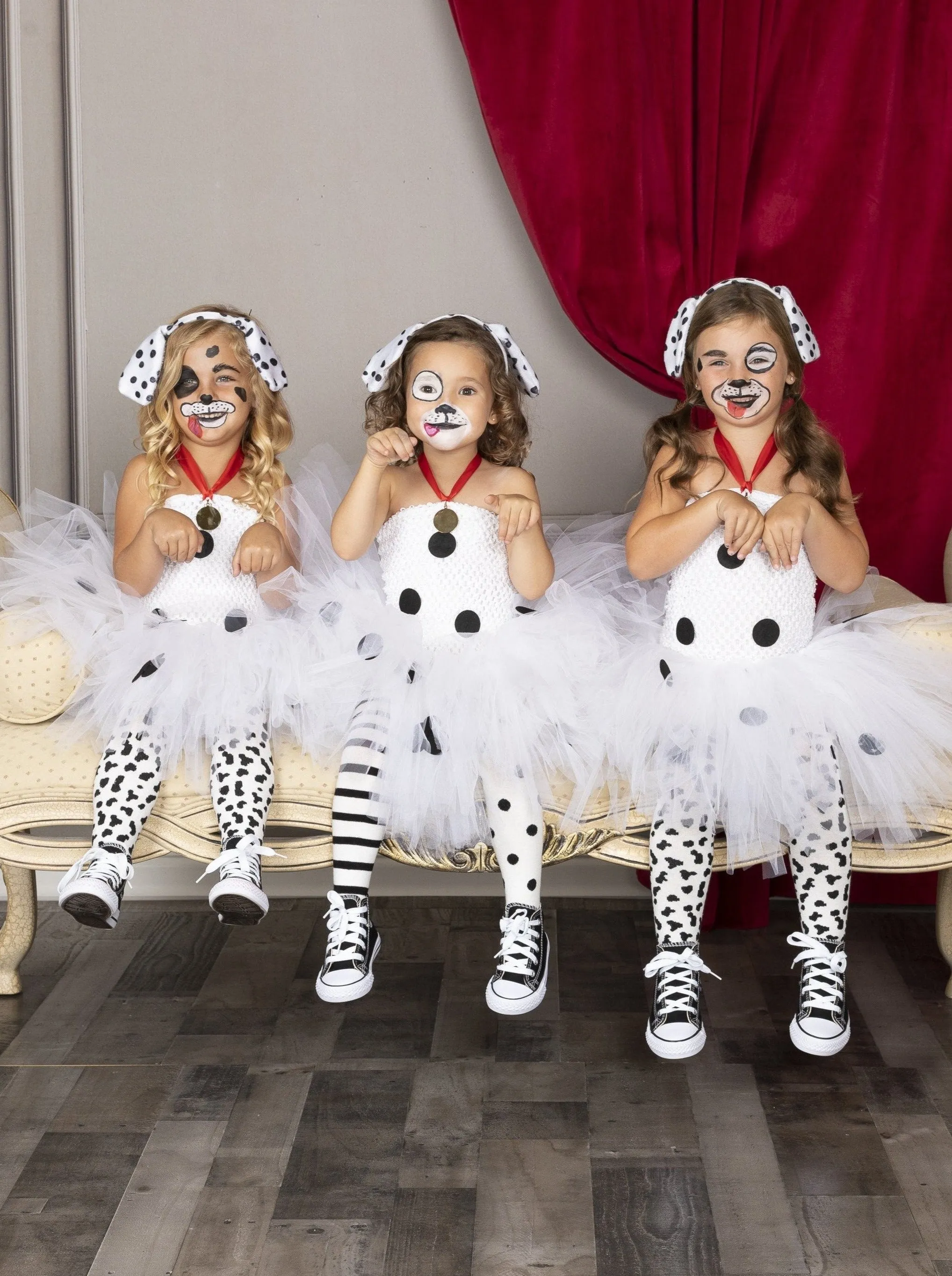 Girls 101 Dalmatians Inspired Tutu Costume Dress and Headband