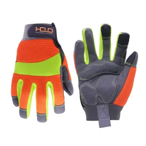 Handlandy Wholesale Men Work Glove Hi-vis Reflective Synthetic Leather Palm 5805 (36/72/120 Pairs)