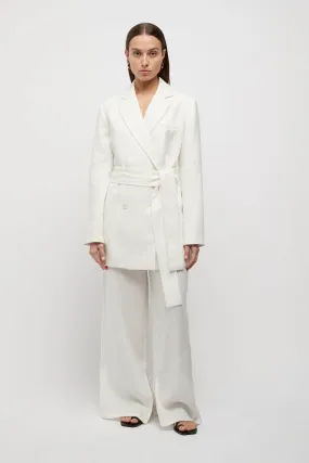 Hayworth Linen Split Trousers in White