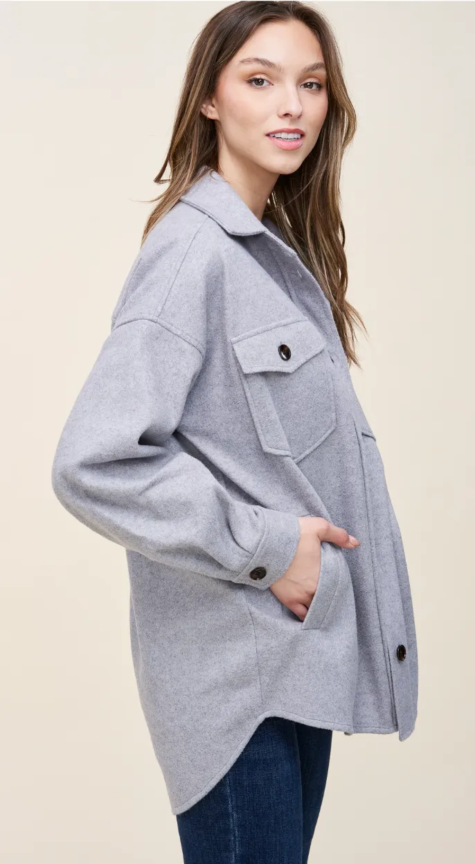 Heather Grey Shacket