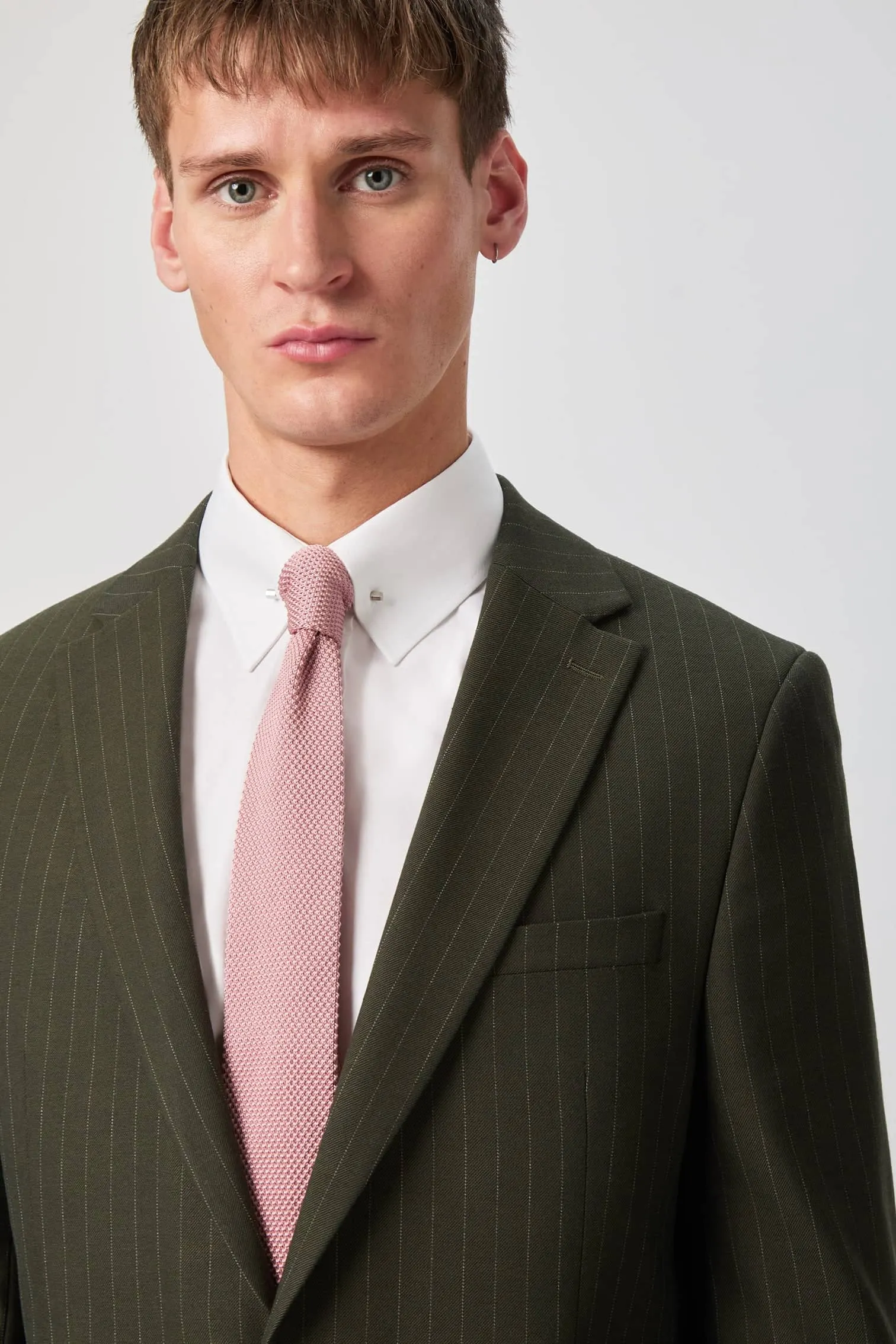 Hodge Slim Fit Green Pinstripe Suit