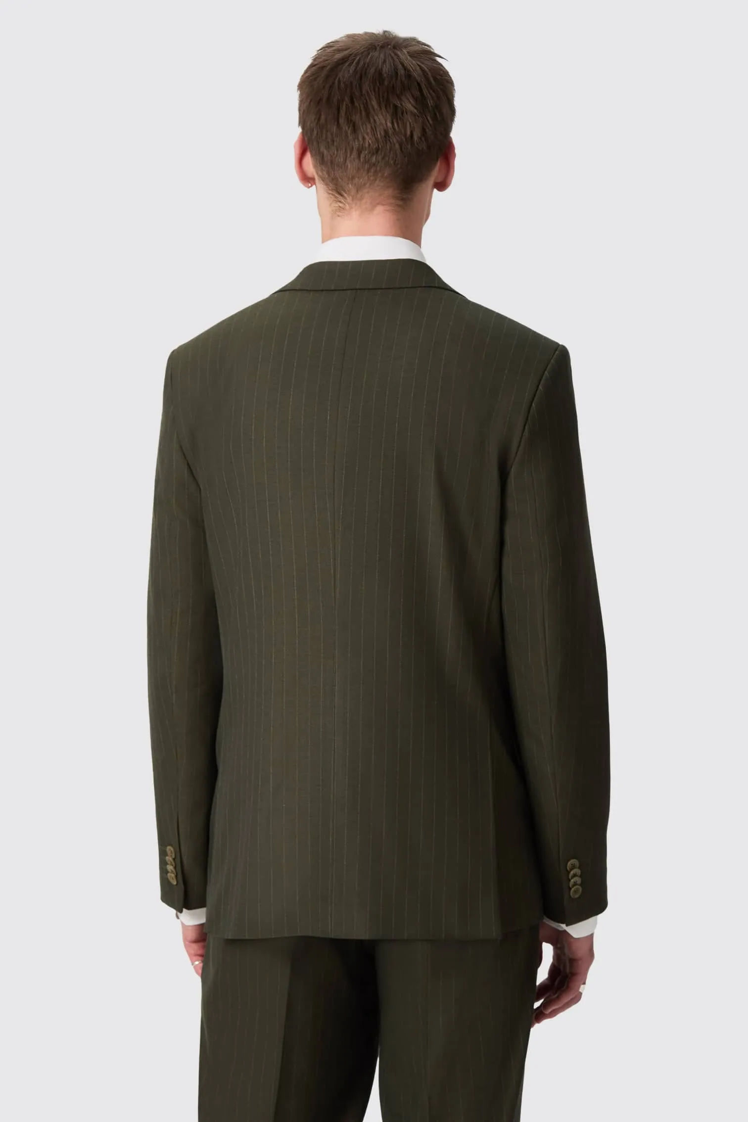 Hodge Slim Fit Green Pinstripe Suit