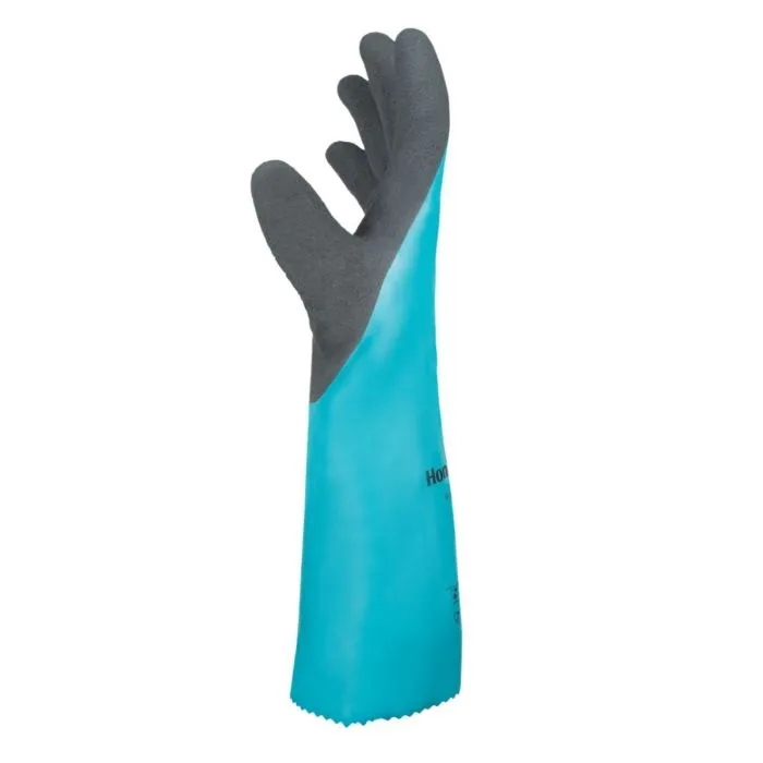 Honeywell Flextril 101V 32-3011E Unlined Nitrile Chemical Gloves, Blue, Pack of 12 Pairs