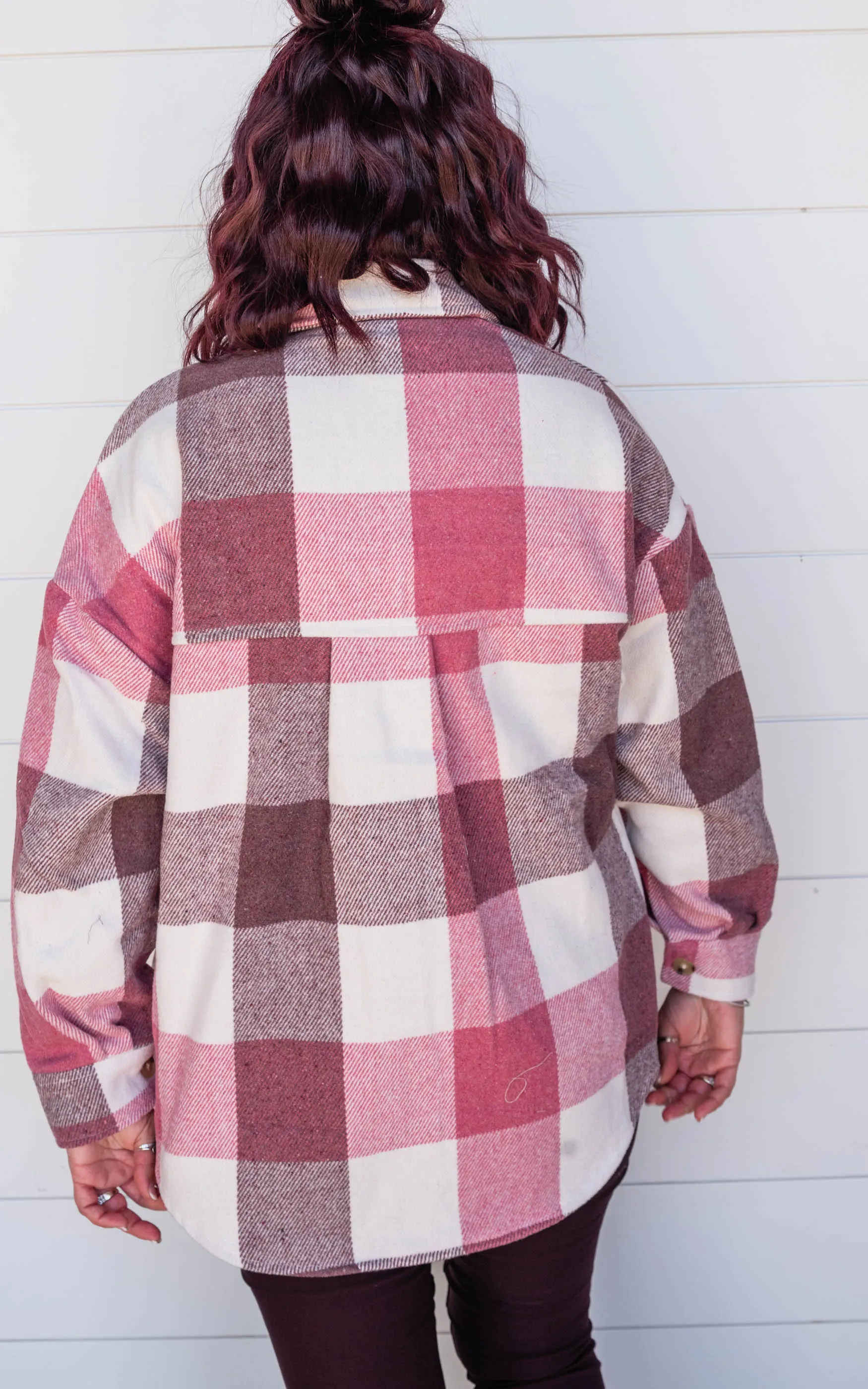 Ivory/Mauve/Purple Plaid Shacket | FINAL SALE