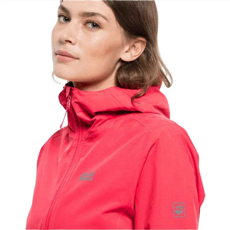 Jack Wolfskin Pack & Go Shell Women's Jacket - Tulip Red