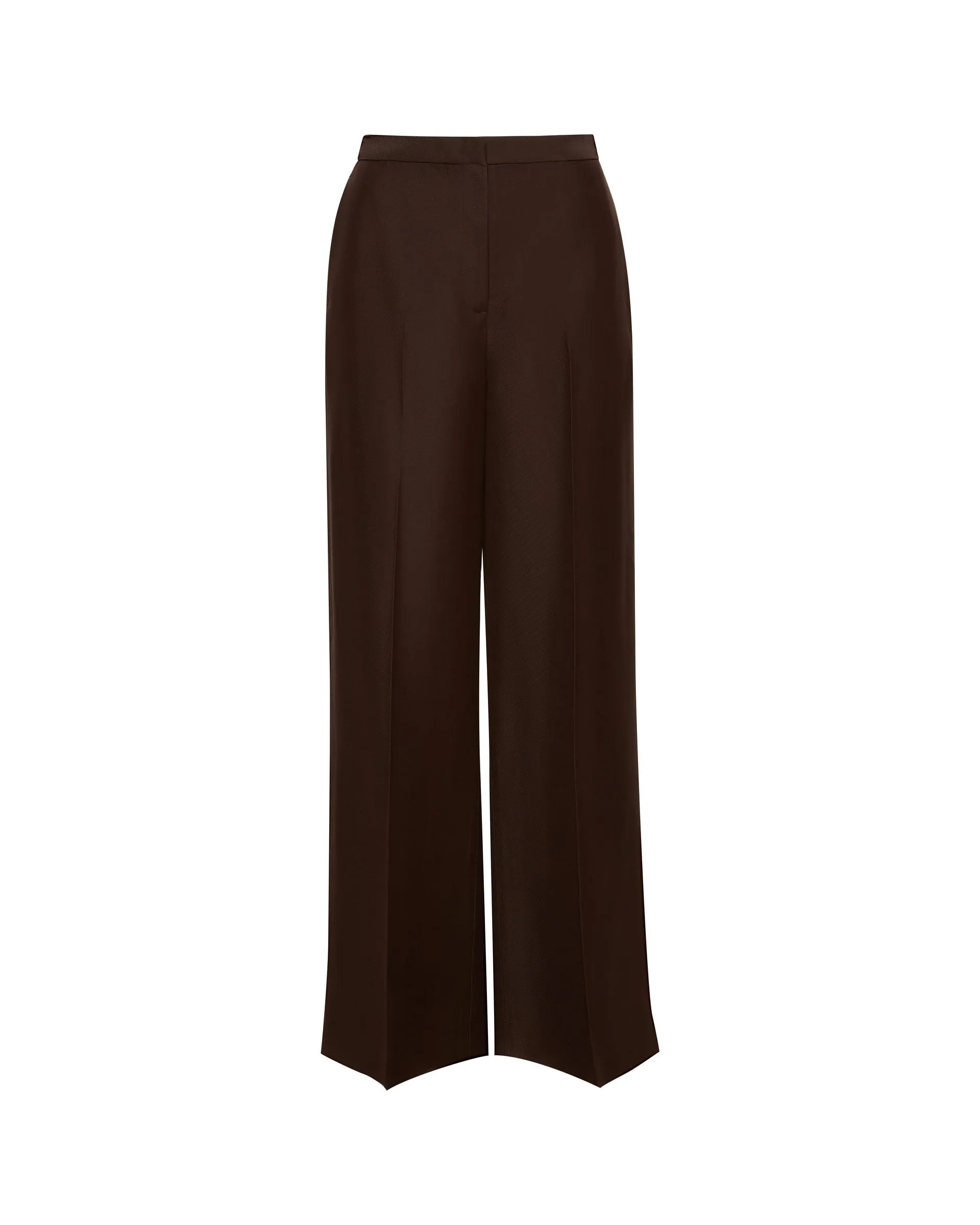 Jones Trouser in Structured Viscose Twill | Chocolate