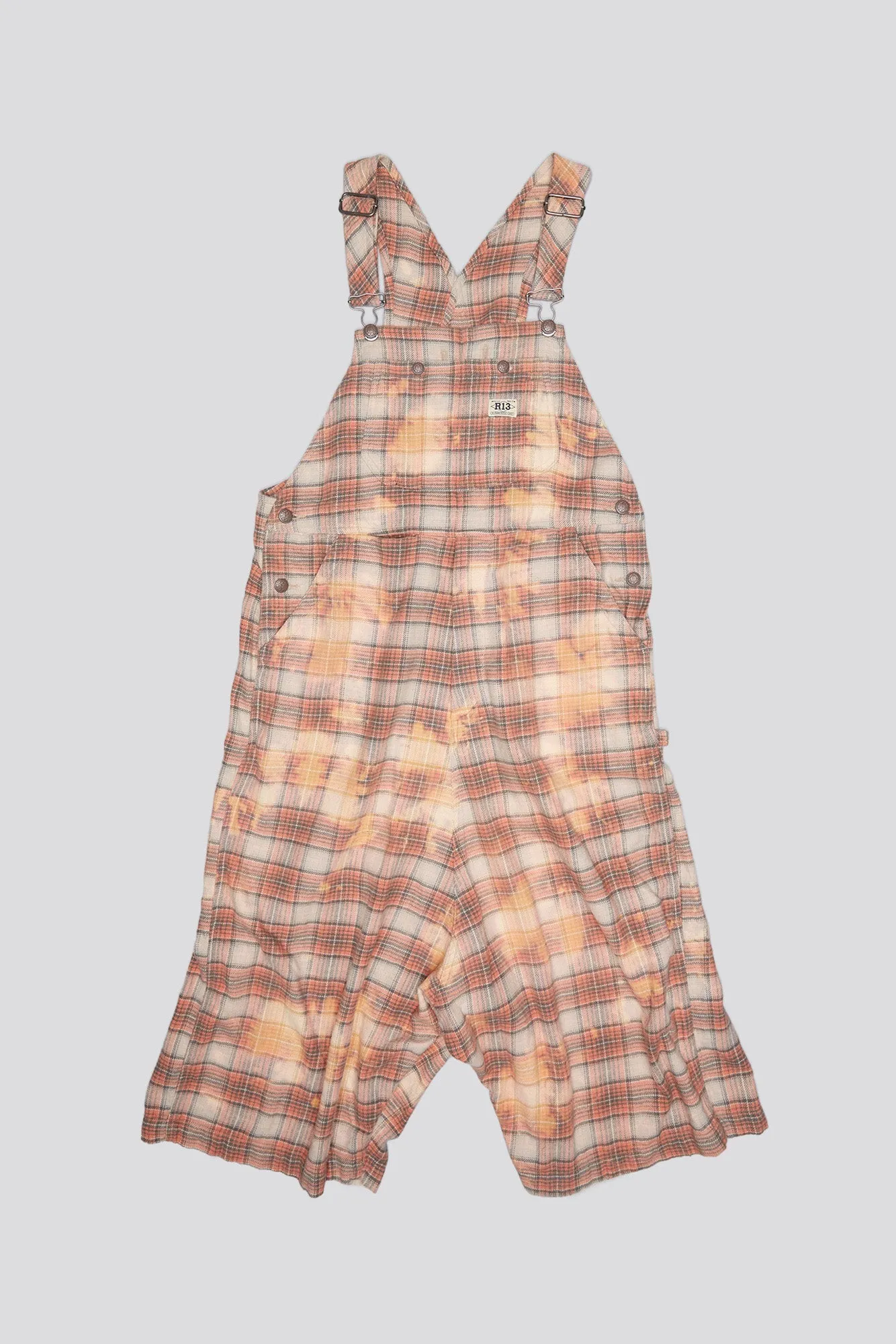 JUMBO OVERALL - BLEACHED ORANGE PLAID