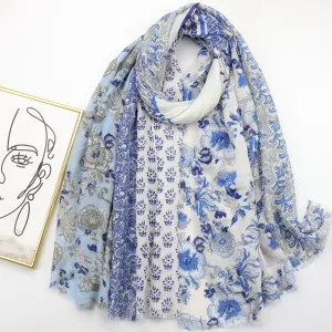 JY230226 Camellia flower printed Encryption voile scarf