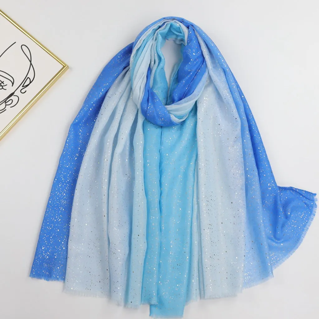 JY230341 hot stamping Color gradient scarf