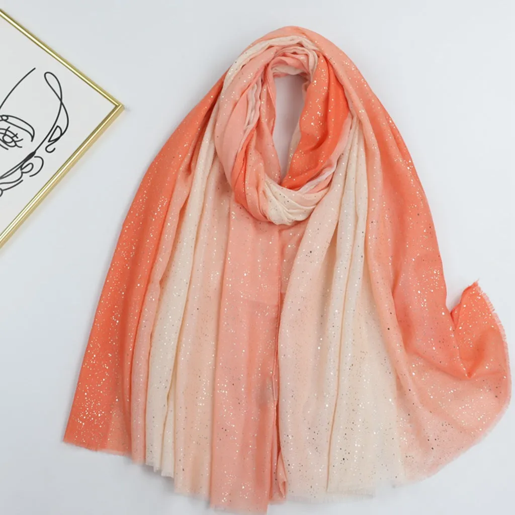 JY230341 hot stamping Color gradient scarf