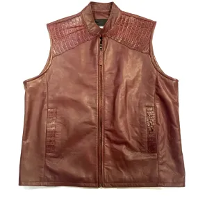 Kashani Cranberry Crocodile/Lambskin Vest