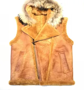 Kashani Honey Comb  Fox Fur Shearling Vest