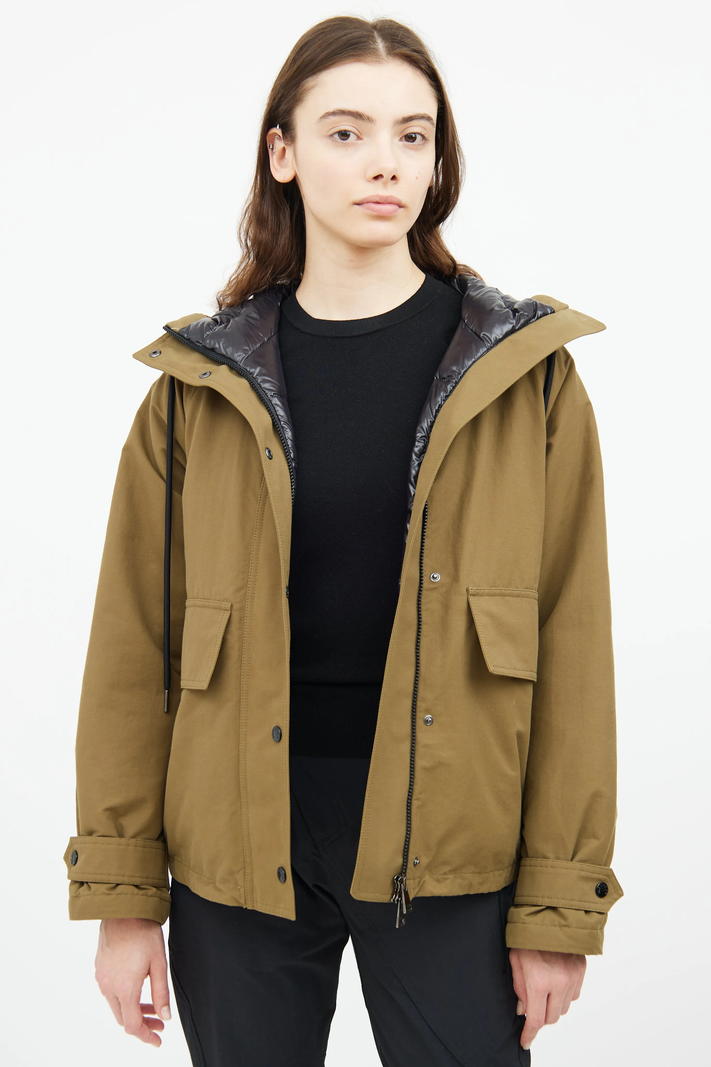 Khaki Badete Parka Coat